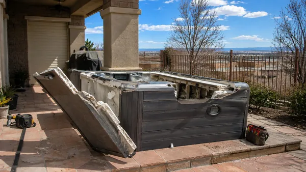 Hot Tub Removal — before